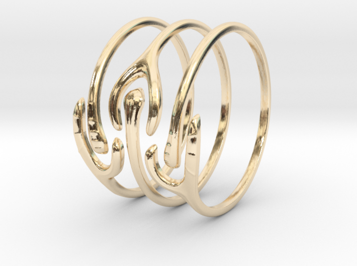 The Ripple Stacked Rings 3d printed