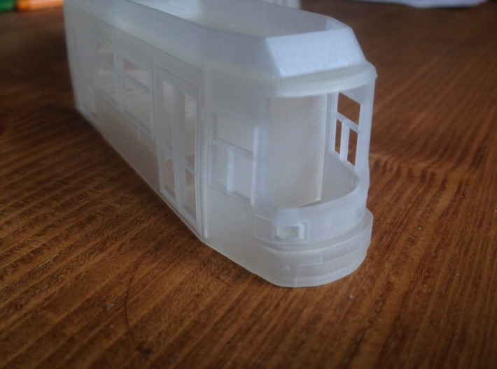 GT6N Tram H0 3d printed Detail shot of the front.