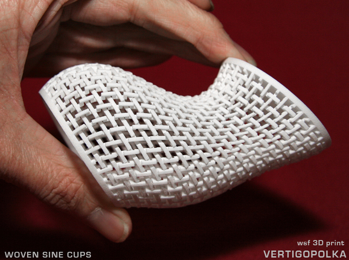 Woven Sine Cups 3d printed 