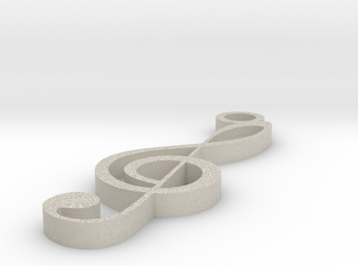 Treble Clef Pendant 3d printed