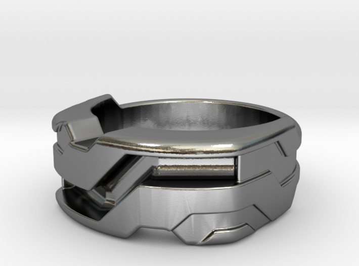 US8.5 Ring XXI: Tritium (Silver) 3d printed 