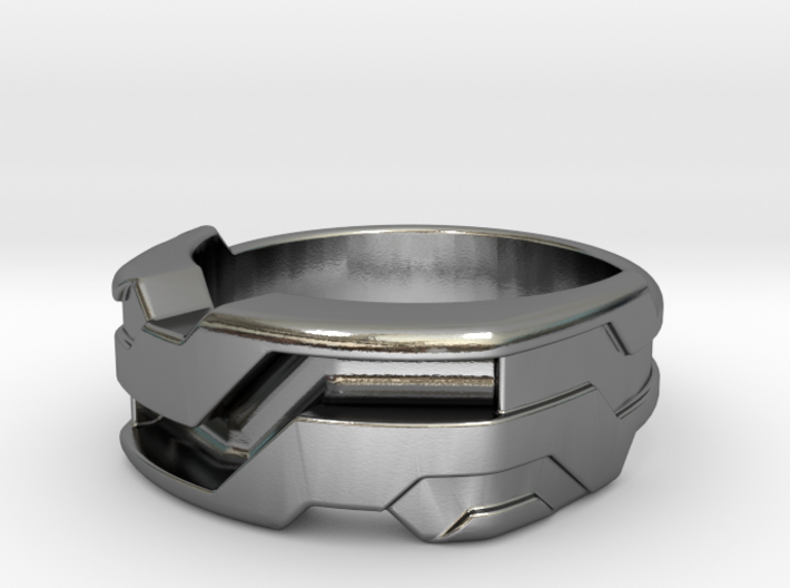 US10.5 Ring XXI: Tritium (Silver) 3d printed 