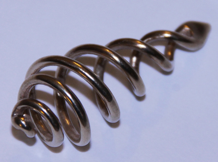 Spiral Drop Pendant 3d printed Raw Brass