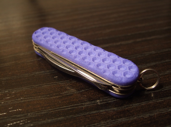 Hex Pattern Custom Swiss Army Knife Side Scales 3d printed