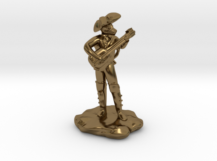 Dragonborn Pirate Bard with Lute and Crossbow 3d printed