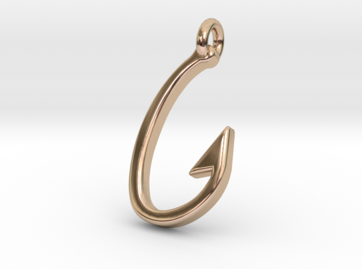 Fish Hook Pendant 3d printed