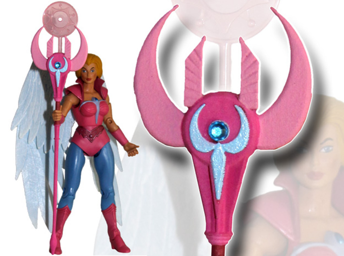 MOTUC Royal Staff of Brightmoon 3d printed Painted Prototype printed in White Strong Flexible &amp; Polished