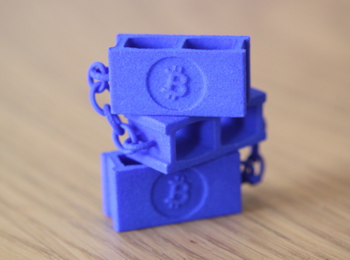 Bitcoin Blockchain 3d printed Blue Strong &amp; Flexible