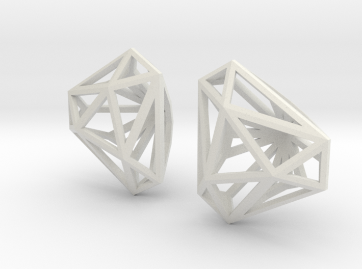 Twisted Triangle Earrings 3d printed
