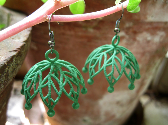 Leaf Jhumka - Indian Bell earrings 3d printed