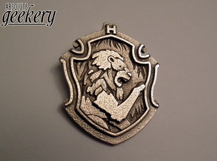 Gryffindor House Crest - Pendant SMALL 3d printed Stainless Steel