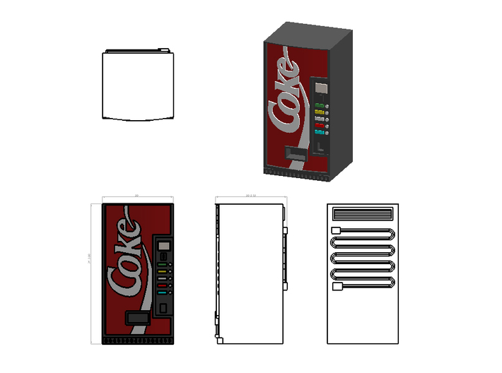 Coke Vending Machine 3d printed 