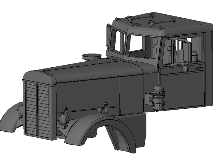 1/50th Interpretation of Peterbilt long hood 3d printed Example of finished piece