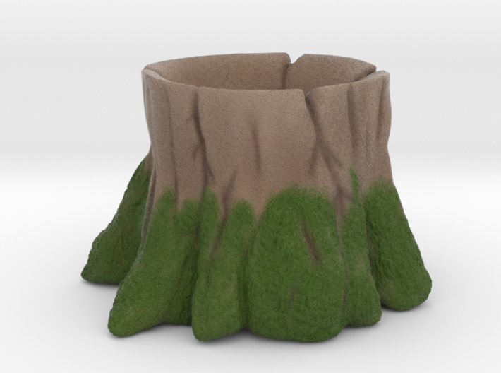 Mossy Stump Marble Holder 3d printed 