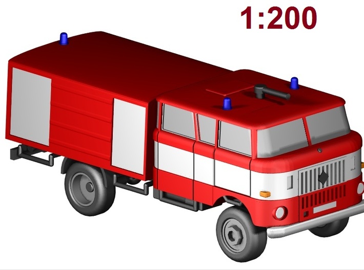 W50 Feuerwehr / Fire truck 4WD (1:200) 3d printed