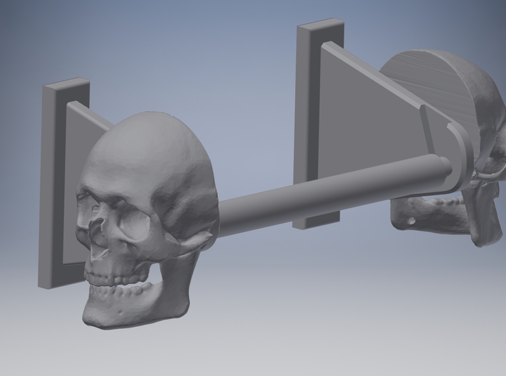 Skull Toilet Paper Holder 3d printed Shown with roller