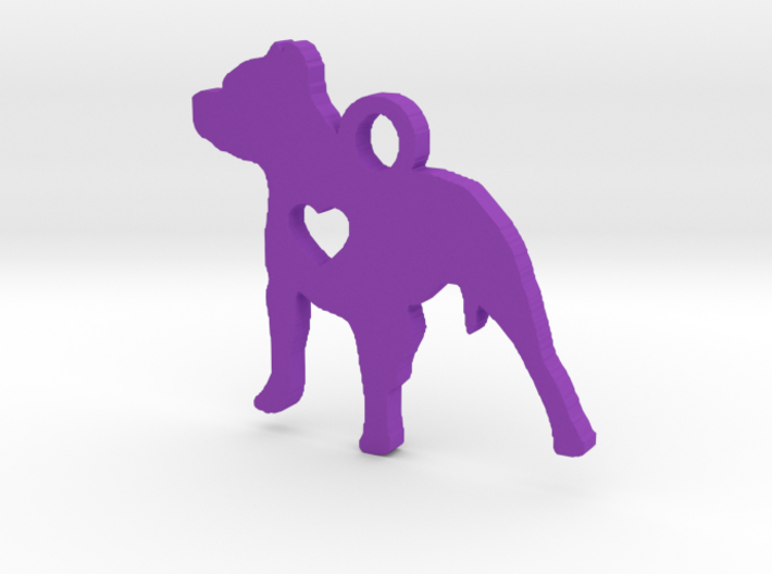 Pittie Love Pendant 3d printed