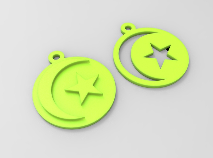 Moon & Star Pendants 3d printed 