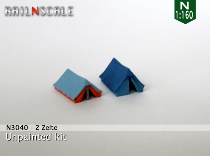 2 Zelte (N 1:160) 3d printed