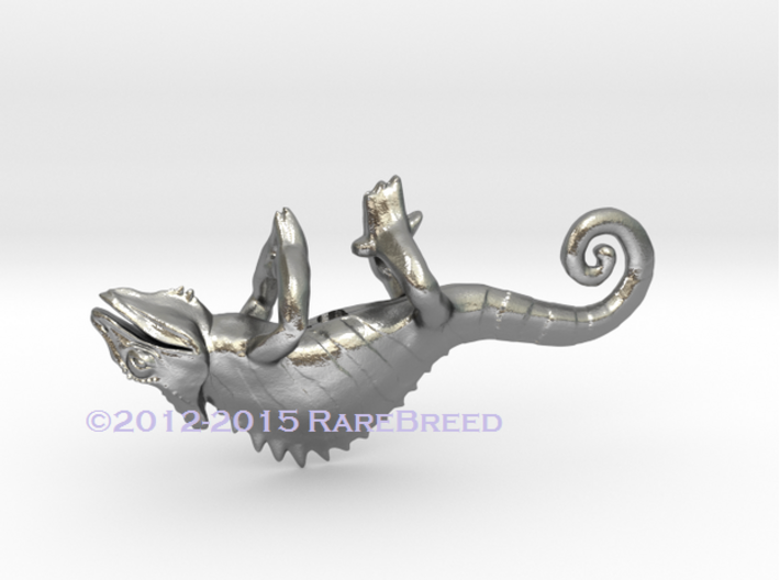 Chameleon Pendant 3d printed Chameleon silver pendant by ©2012-2015 RareBreed
