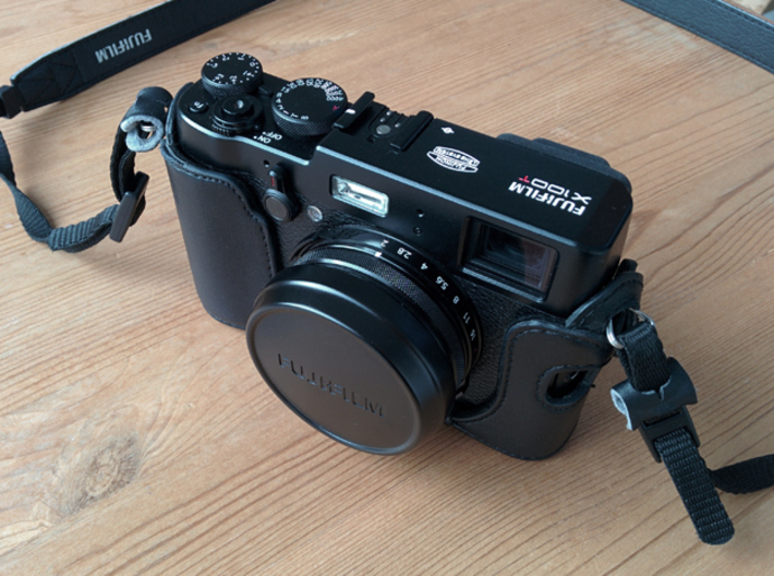 Lens Cap Adaptor for DIY Filter on Fujifilm X100 3d printed ...and with the cap on