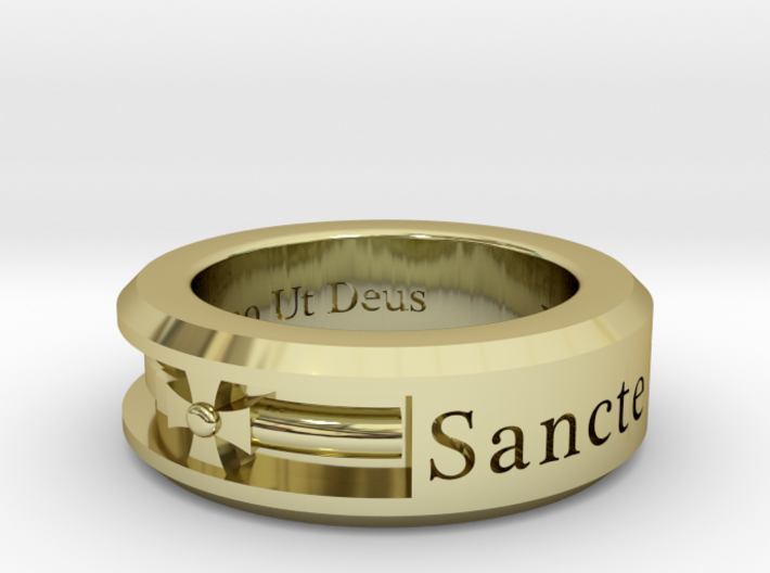 Size 13 Saint Michael Ring 3d printed