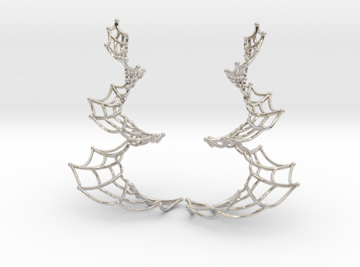 Spiral Spider Web Earrings 3d printed