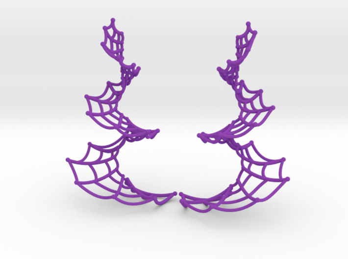 Spiral Spider Web Earrings 3d printed 