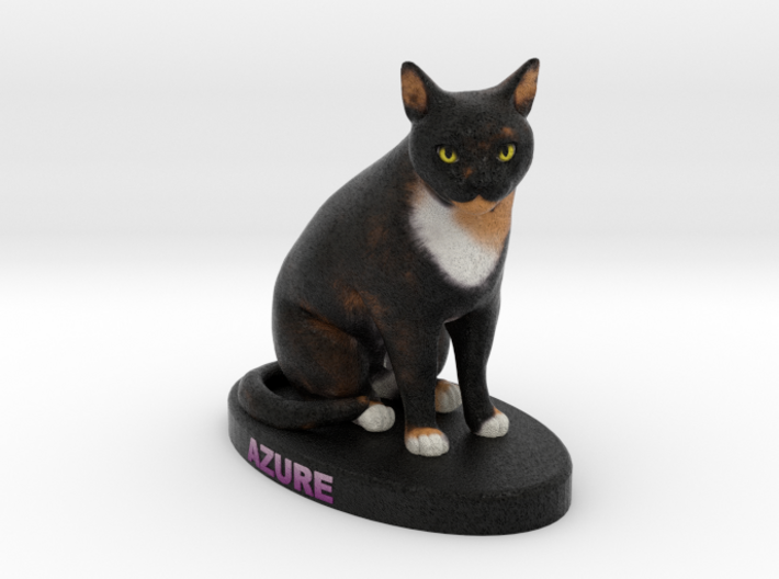 Custom Cat Figurine - Azure 3d printed
