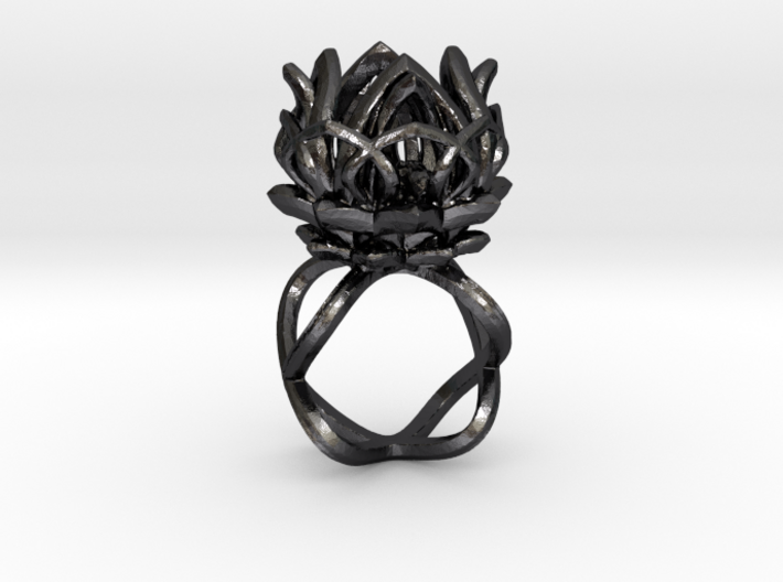 The Lotus Flower Ring / size 7 1/2 US 3d printed