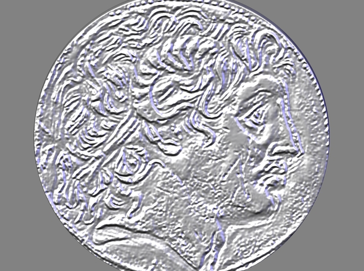 Alexander The Great Coin 3d printed render