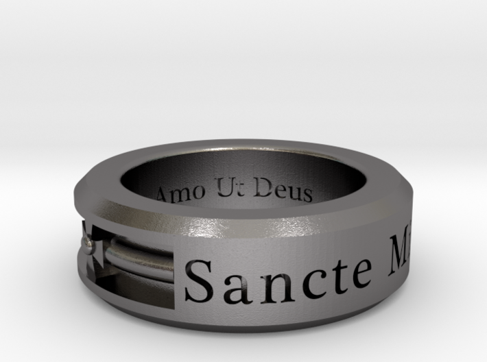 Size 13.5 Saint Michael Ring  3d printed 