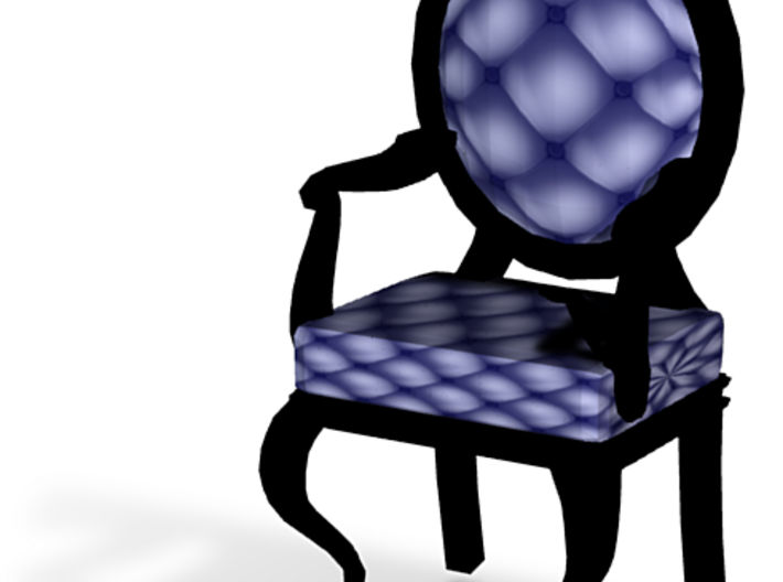 1:144 Micro Scale NavyBlack Louis XVI Oval Chair 3d printed