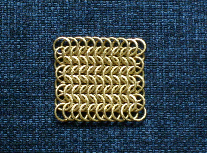 Chainmail6-80 3d printed bronze model (supports removed)