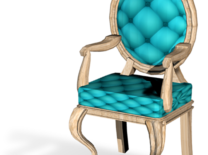 1:144 Micro Scale TealPale Oak Louis XVI Chair 3d printed
