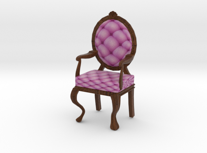 1:12 One Inch Scale PinkDark Oak Louis XVI Chair 3d printed