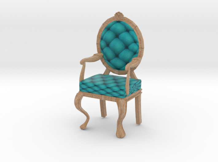 1:12 One Inch Scale TealPale Oak Louis XVI Chair 3d printed