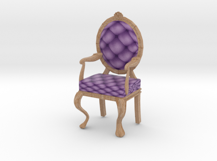 1:24 Half Inch Scale LavPale Oak Louis XVI Chair 3d printed