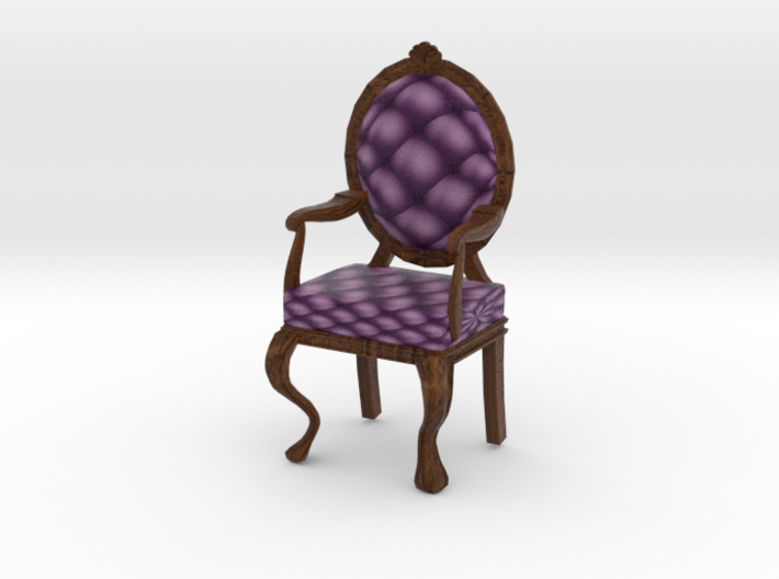 1:48 Quarter Scale VioletDark Oak Louis XVI Chair 3d printed
