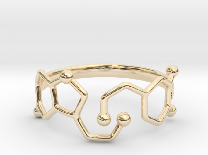 Dopamine Serotonin Molecule Ring - Size 11 3d printed