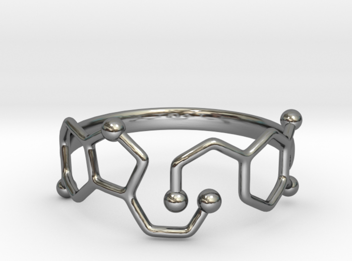 Dopamine Serotonin Molecule Ring - Size 11 3d printed
