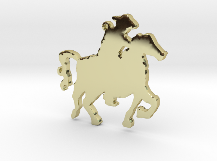 Cowboy on a Horse Necklace Pendant 3d printed