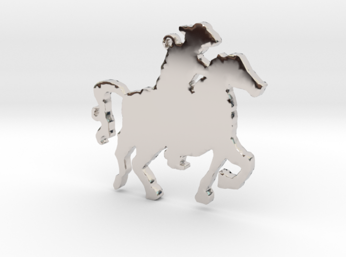Cowboy on a Horse Necklace Pendant 3d printed