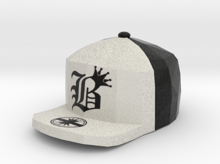 8 Bit King black and White Hat Pendant 3d printed 