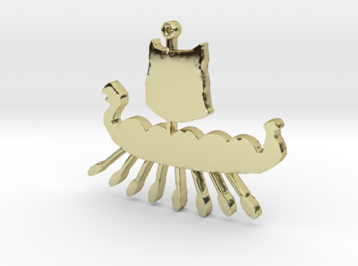 Viking Ship Necklace Pendant 3d printed