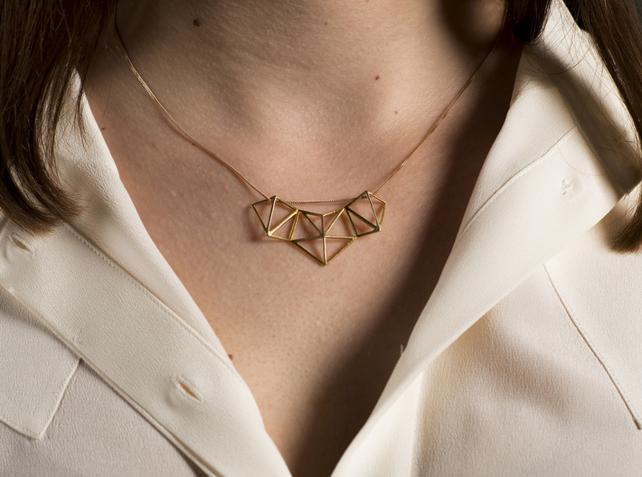 VIELECK - geometric pendant necklace 4,5 x 2,5 cm 3d printed