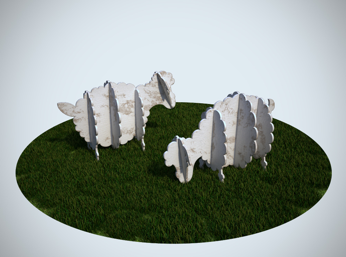 Wooden Sheep 1:12 3d printed 3Ds Max Render