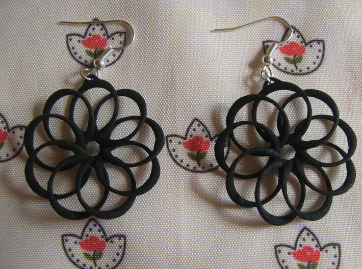 Nine Torus Star Earrings 3d printed 