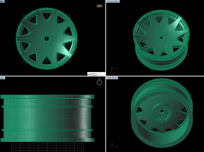 1/10 Touring Car MRR HR3 Wheel Set  3d printed 