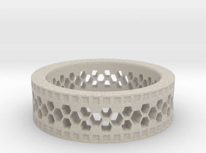 Ring With Hexagonal Holes 3d printed